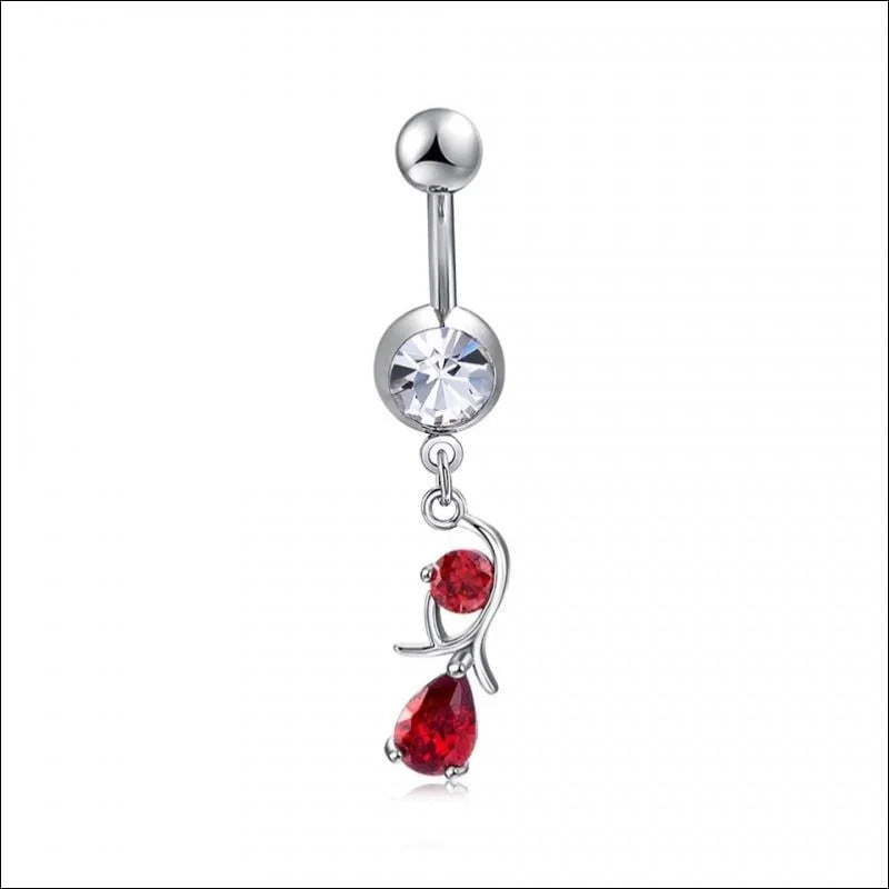 Navelpiercing Hanger Rode Zirkonia - Aramat Jewels