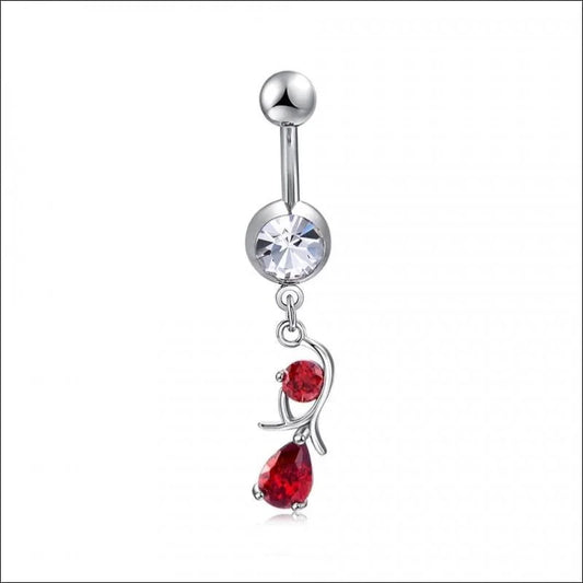 Navelpiercing Hanger Rode Zirkonia - Aramat Jewels