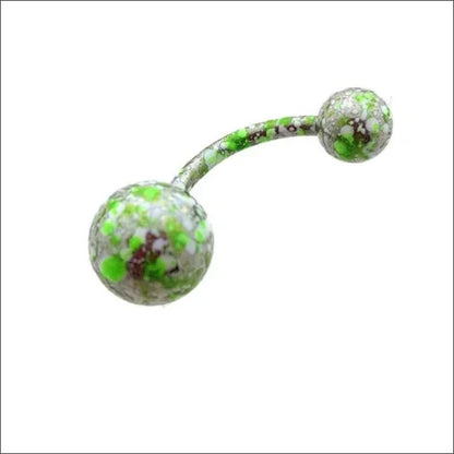 Groene En Witte Glazen Kralenbal Met Zwarte Kraal Van Aramat Jewels®.