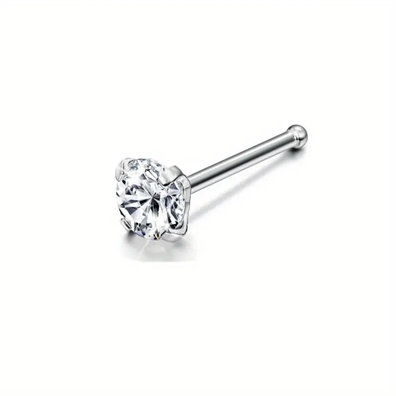 Diamond Stud Met Zilveren Post Van Aramat Jewels® In Recht Staafje Stijl