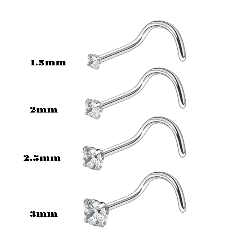 Stalen Neuspiercing Met Transparante Zirkonia Van Aramat Jewels®