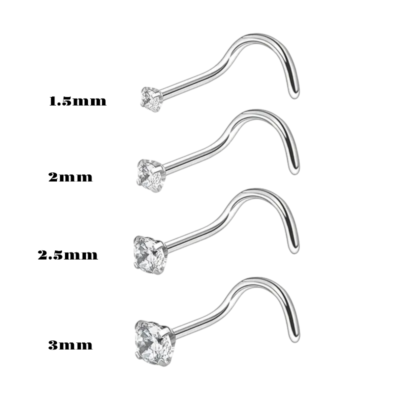 Curved Stalen Neuspiercing Met Transparante Zirkonia Van Aramat Jewels®