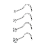 Stalen Neuspiercing met Transparante Zirkonia | Lichaamssieraden