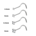 Stalen Neuspiercing met Transparante Zirkonia 1.5mm | Lichaamssieraden