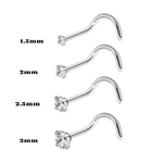 Stalen Neuspiercing met Transparante Zirkonia | Lichaamssieraden