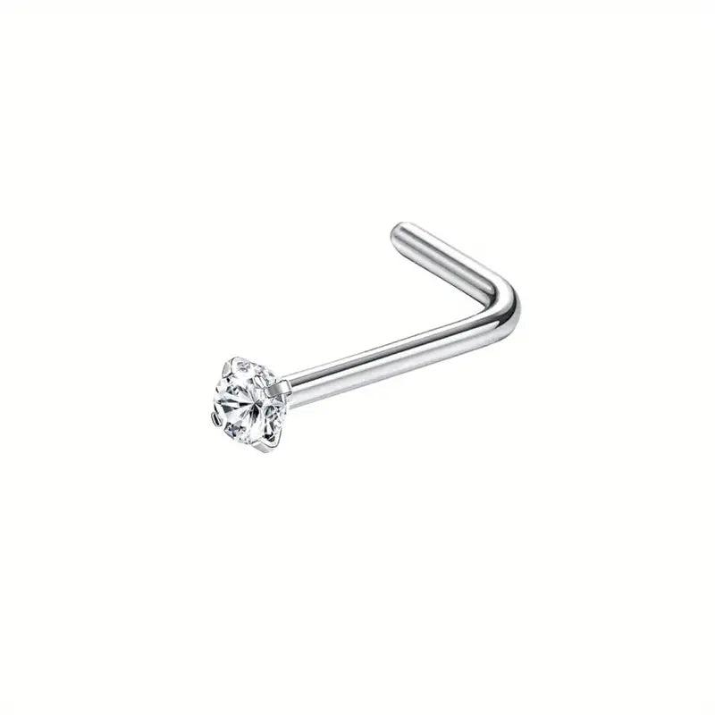 Stalen Neuspiercing met Zirkonia Steentje 1.5mm | Lichaamssieraden