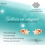 Ster oorstekers rosegoud staal – 7mm tijdloos