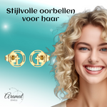 Stalen Ronde Kruis Oorbellen Goudkleur – 10mm