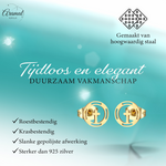 Stalen Ronde Kruis Oorbellen Goudkleur – 10mm