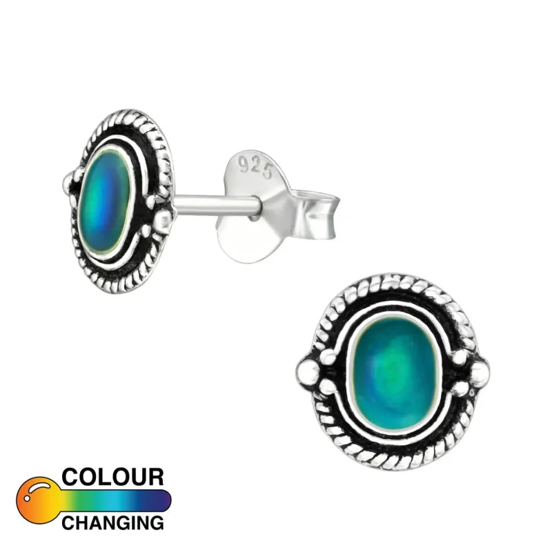 Sterling zilver en turquoise groene ope oorbellen