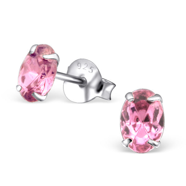 ’zilveren Kristallen Oorbellen Met Roze Saffieren’