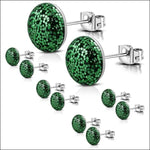 Groene glitter bal oorbellen