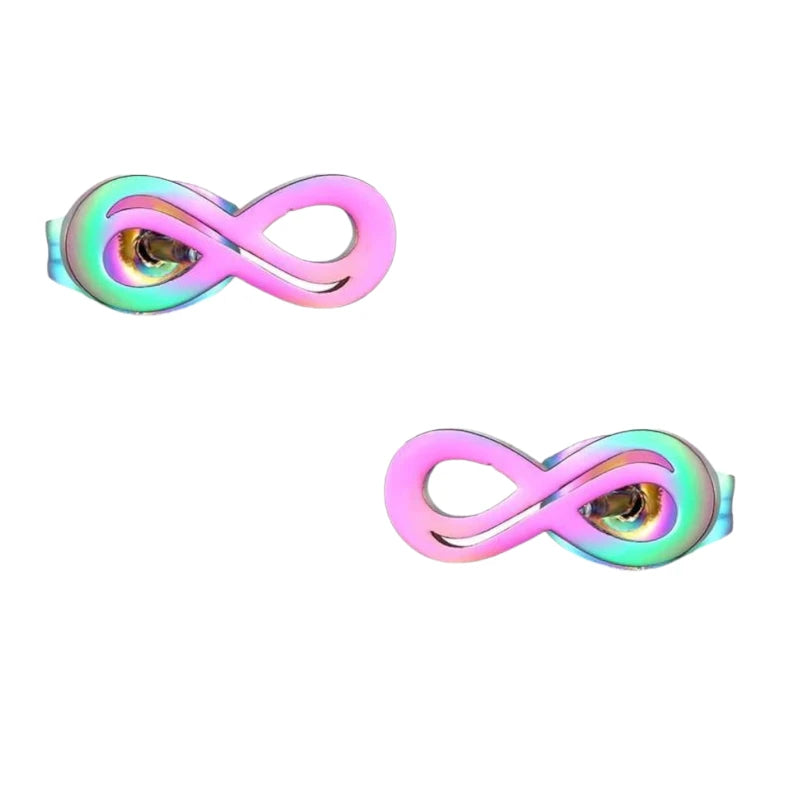 Stalen Infinity Oorbellen - 9x4mm