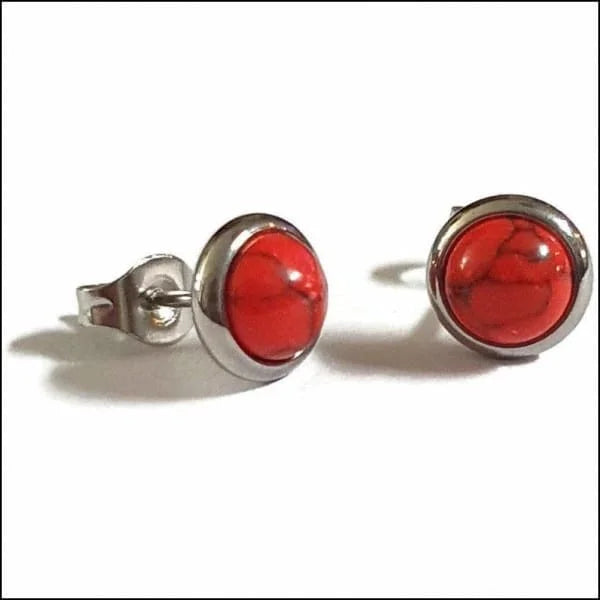 Oorbellen van rood glas