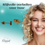 Stalen Oorbellen Driehoek Goudkleur – 5mm
