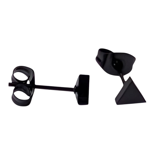 Steel Triangle Earrings Black – 5mm