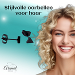Stalen Oorbellen Driehoek Zwart – 5mm