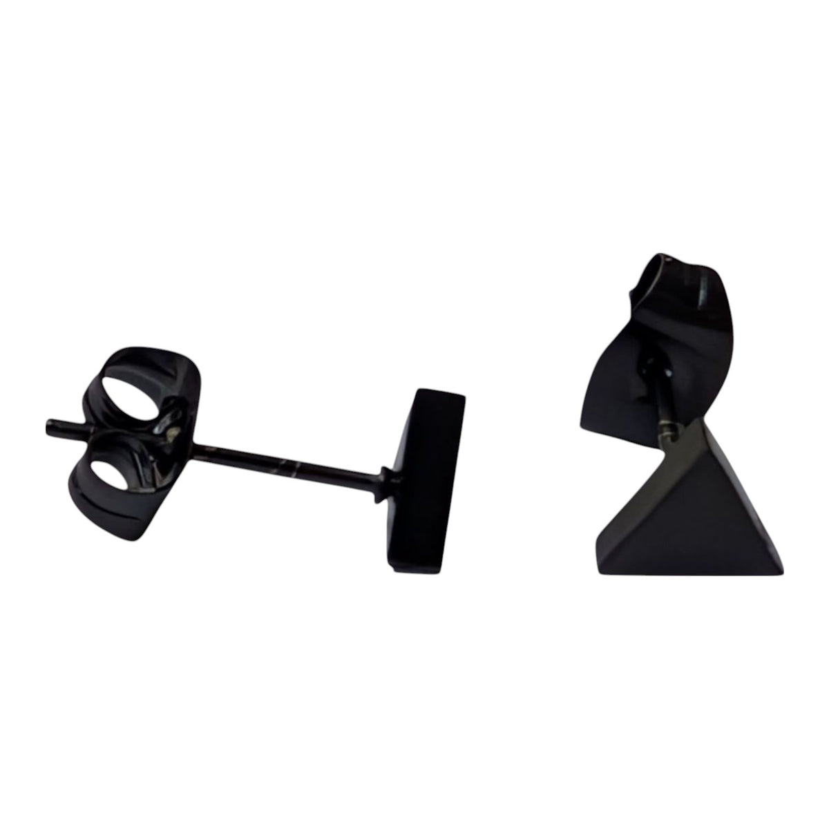 Stalen Oorbellen Driehoek Zwart – 6mm