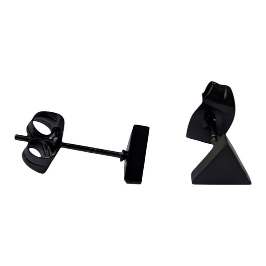 Steel Triangle Earrings Black – 6mm