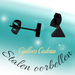 Stalen Oorbellen Driehoek Zwart – 6mm