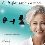 Stalen Oorbellen Driehoek Zwart – 6mm