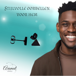 Stalen Oorbellen Driehoek Zwart – 7mm
