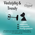 Stalen Oorbellen Driehoek Zwart – 7mm