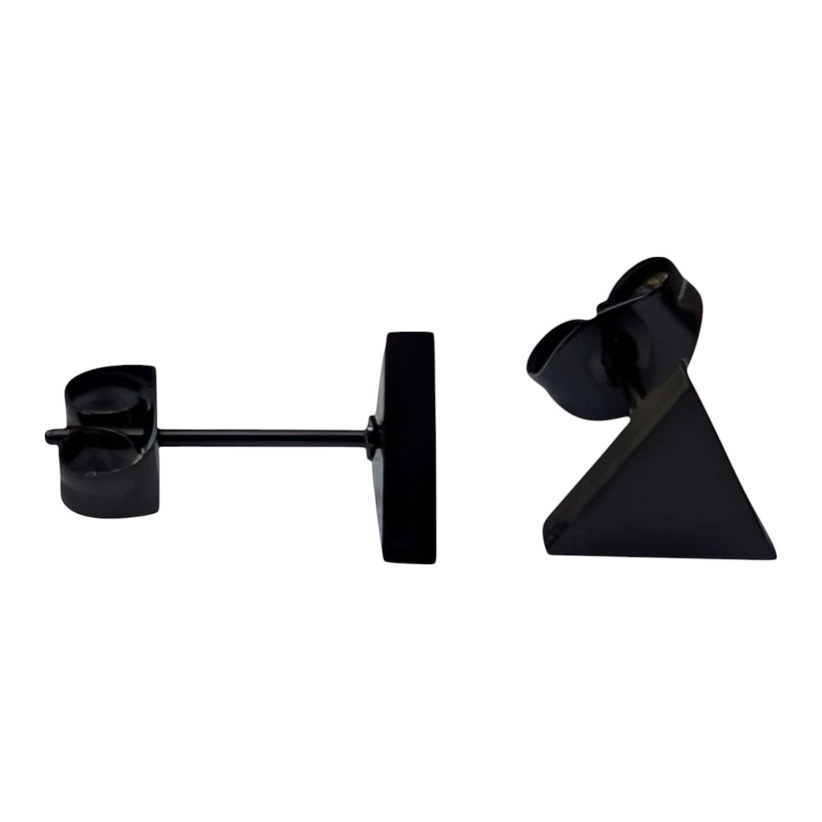Stalen Oorbellen Driehoek Zwart – 8mm