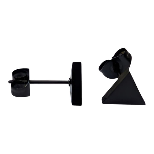 Steel Triangle Earrings Black – 8mm