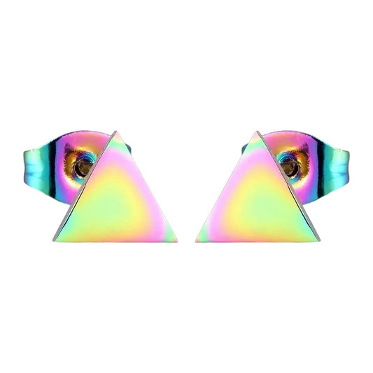 Steel Triangle Earrings Multicolor – 7mm