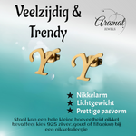 RVS Letter Y Oorbellen Goudkleurig – Initiaal