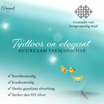 Vlinder oorstekers RVS goudkleur – 5x10mm