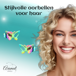 Vlinder oorstekers multikleur staal – 6x10mm open