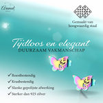 Vlinder oorstekers multikleur – 8x10mm uniek design