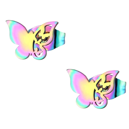 Butterfly stud earrings multicolor – 8x10mm unique design
