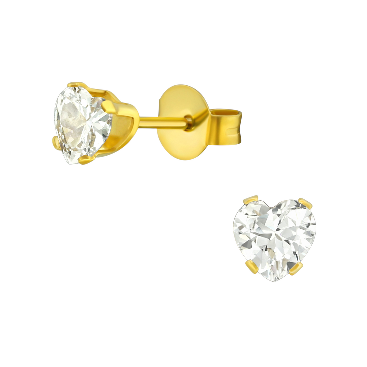 Zirkonia Hart Oorbellen Goudkleur – 5mm