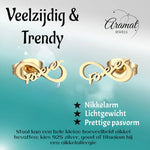 Stalen Infinity Oorbellen 11x5mm - Goudkleur - Forever