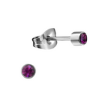 Mini oorstekers lavendel kristal – 3mm RVS