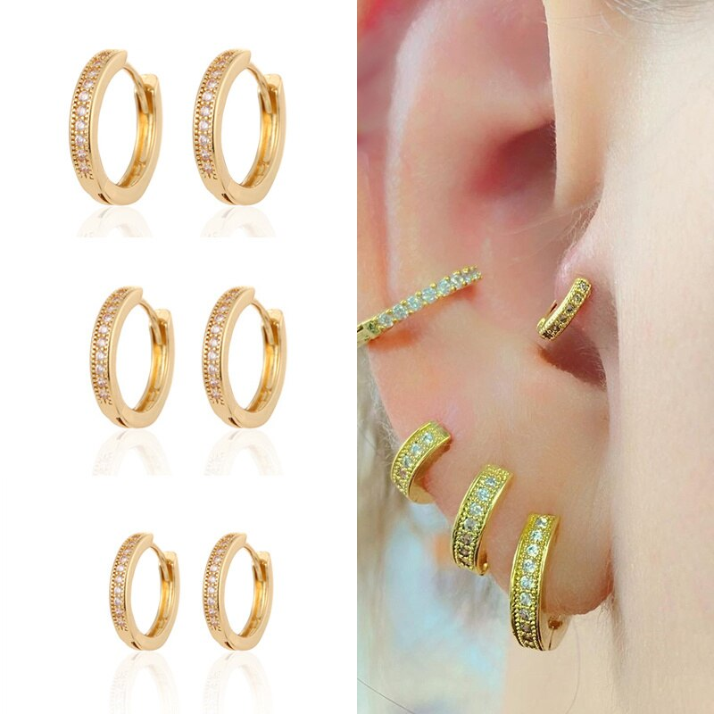 Boho Goudkleurige Oorringetjes Set Van Aramat Jewels® Met Een Paar Gouden Oorringetjes