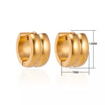 Gouden Streep Klapcreolen - 13mm Met Gouden Streep Design.