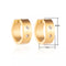 oor5801-se48132-Stalen gladde oorringen met 2 steentjes goudkleur-Aramat Jewels 