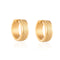oor5824-se29059-Stalen sandblasted oorringen goudkleur mat-Aramat Jewels 