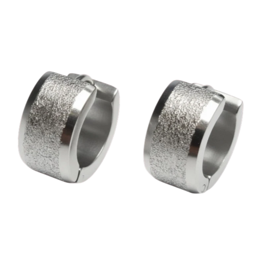 Luxury Sandblasted Stainless Steel Earrings by Aramat Jewels®