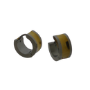 oor5880-Bicolor RVS oorringen brede gouden streep-Aramat Jewels 