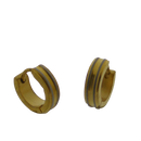 oor5887-Bicolor RVS Creolen met 2 Smalle Strepen-Aramat Jewels 