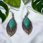 Bohemien Turquoise Gemarmerde Oorhangers | Oorbellen