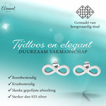 Stalen Infinity Oorbellen zilverkleurig 10x4mm