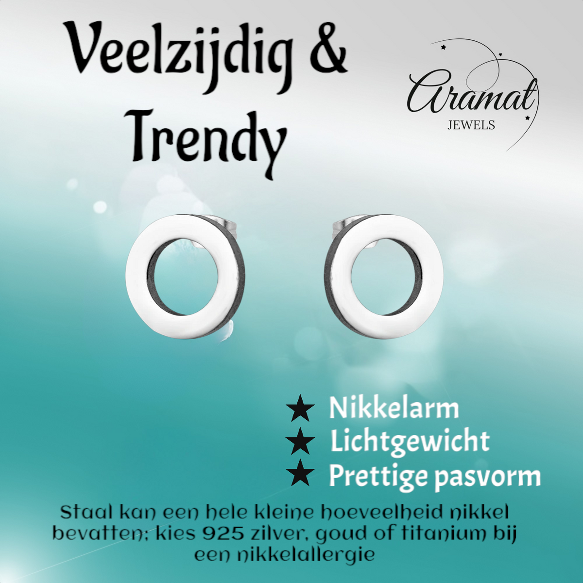 Open Cirkel Oorbellen Zilverkleur – 8mm