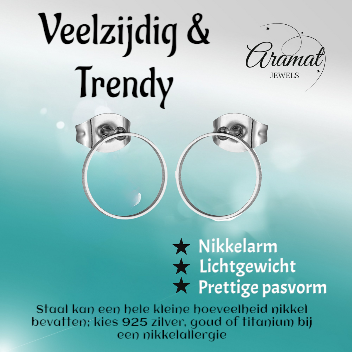 Open Cirkel Oorbellen Zilverkleur – 10mm