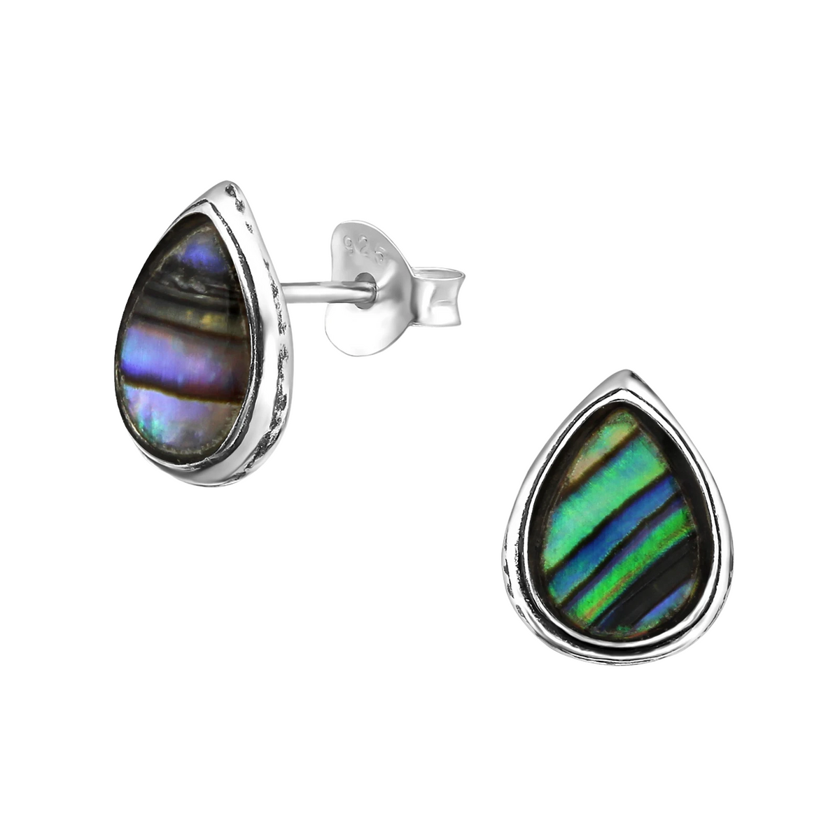 Zilveren Abalone Oorbellen 10x8 mm